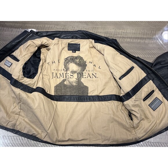 James Dean The Original Black Leather Jacket Coat Men’s Size XL LMTD Edition - Picture 9 of 13